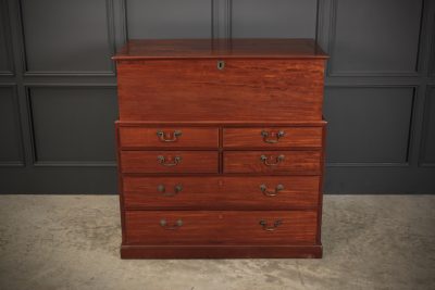 Rare Georgian Mahogany Blanket Box On Chest Antique Chest Of Drawers 8