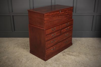 Rare Georgian Mahogany Blanket Box On Chest Antique Chest Of Drawers 4