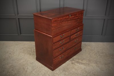 Rare Georgian Mahogany Blanket Box On Chest Antique Chest Of Drawers 6