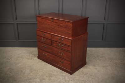 Rare Georgian Mahogany Blanket Box On Chest Antique Chest Of Drawers 10