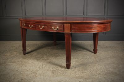 Large Mahogany Oval Partners Writing Table Mahogany Partners Desk Antique Desks 11