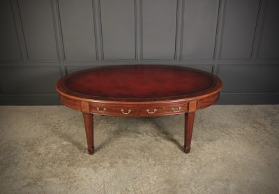 Large Mahogany Oval Partners Writing Table Mahogany Partners Desk Antique Desks 9