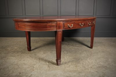 Large Mahogany Oval Partners Writing Table Mahogany Partners Desk Antique Desks 14