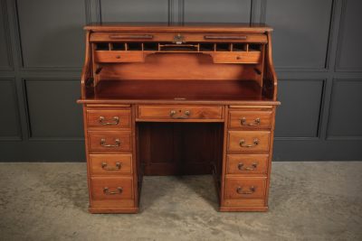 Walnut Roll Top Desk Antique desk Antique Desks 11