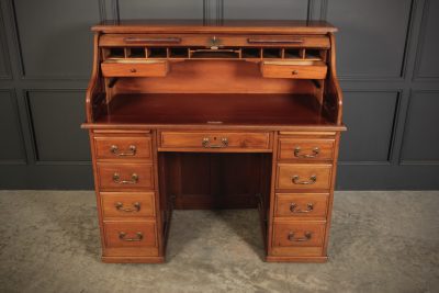 Walnut Roll Top Desk Antique desk Antique Desks 12