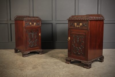 Pair Carved Mahogany Bedside Cabinets bedside Antique Cabinets 3