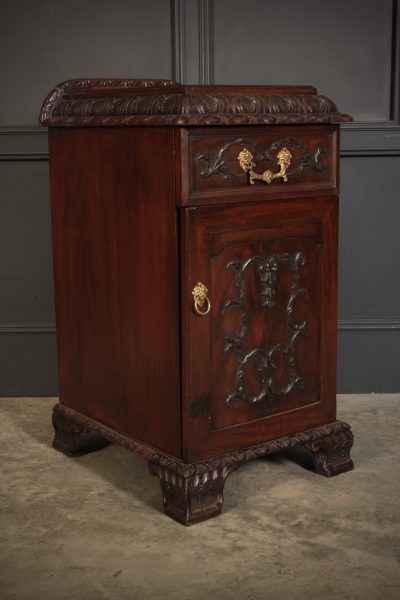 Pair Carved Mahogany Bedside Cabinets bedside Antique Cabinets 5