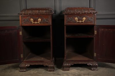 Pair Carved Mahogany Bedside Cabinets bedside Antique Cabinets 13