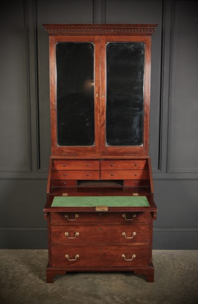 George III Mahogany Bureau Bookcase bookcase bureau Antique Bookcases 11