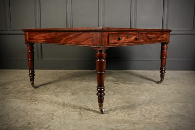 Large George IV Mahogany & Leather Partners Writing Table Antique desk Antique Desks 5