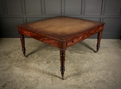 Large George IV Mahogany & Leather Partners Writing Table Antique desk Antique Desks 6