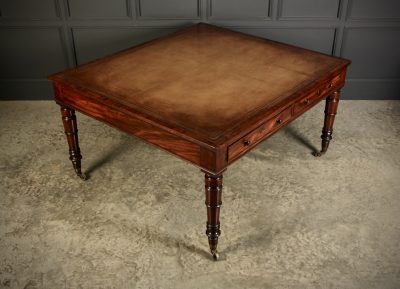 Large George IV Mahogany & Leather Partners Writing Table Antique desk Antique Desks 9