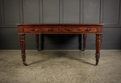 Large George IV Mahogany & Leather Partners Writing Table Antique desk Antique Desks 11