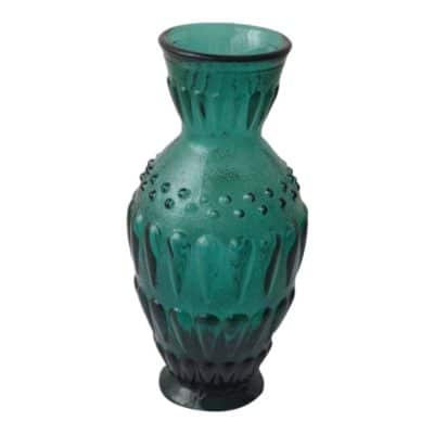 Mid 20th Century Murano Emerald Glass Vase Antique Vases 3