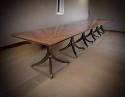 Mahogany 6 Pillar Extending Dining Table by William Tillman