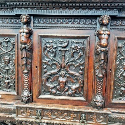 Antique Carved Wooden Sideboard, 19th Century. Antique Cabinets 16