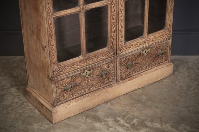 18th Century Carved Oak Glazed Bookcase bookcase Antique Bookcases 4