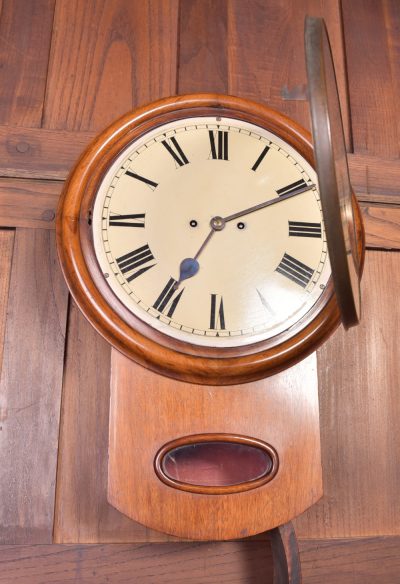 Mahogany Drop Dial Fusee Wall Clock SAI2017 - Image 11