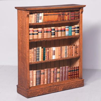 Edwardian Oak Open Bookcase Antique Bookcases 3