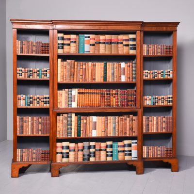 Mid-19th Century Inlaid Mahogany Tall Breakfront Open Bookcase open bookcase Antique Bookcases 3