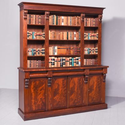 Early Victorian Scottish Mahogany Open Bookcase open bookcase Antique Bookcases 3