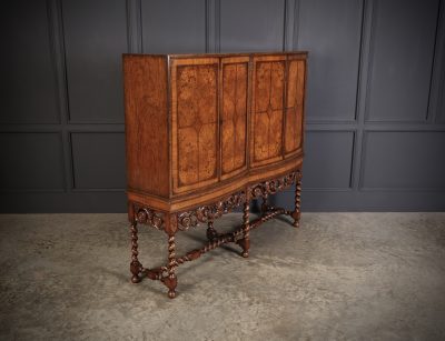 Double Bow Front Burr Walnut Cocktail Cabinet Antique Cabinet Antique Cabinets 5