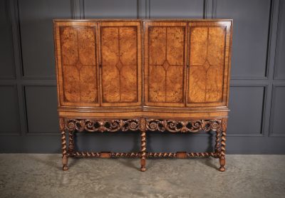 Double Bow Front Burr Walnut Cocktail Cabinet Antique Cabinet Antique Cabinets 7