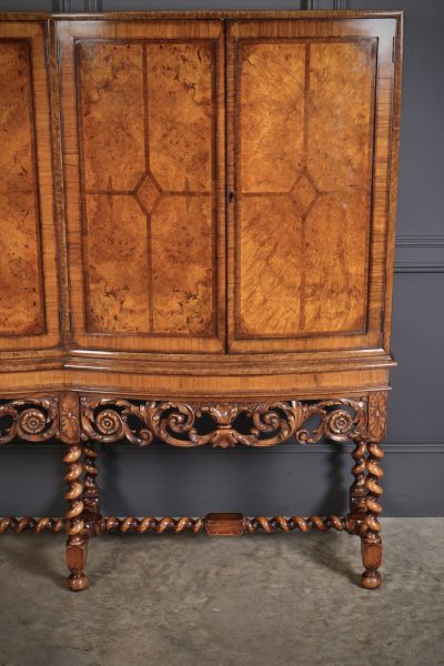 Double Bow Front Burr Walnut Cocktail Cabinet Antique Cabinet Antique Cabinets 8