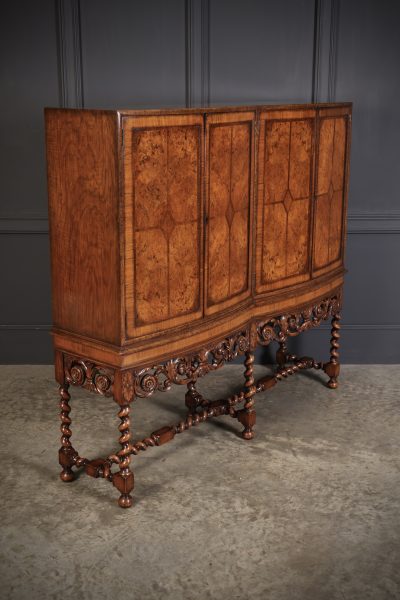 Double Bow Front Burr Walnut Cocktail Cabinet Antique Cabinet Antique Cabinets 3