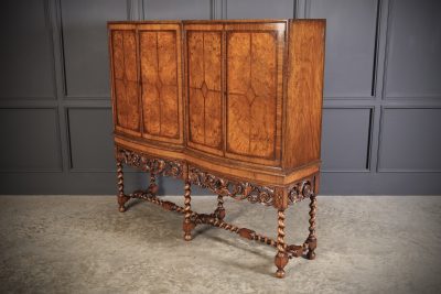 Double Bow Front Burr Walnut Cocktail Cabinet Antique Cabinet Antique Cabinets 11