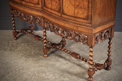 Double Bow Front Burr Walnut Cocktail Cabinet Antique Cabinet Antique Cabinets 13