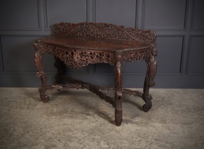 19th Century Carved Burmese Console Table - Image 8