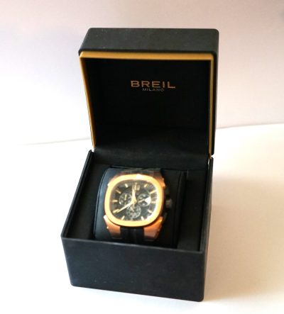 Vintage Breil Milano Chronometer Watch With Leather Strap & Boxed Antique Watches 3