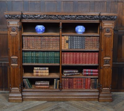 Victorian Oak Open Bookcase SAI3569 gothic revival Antique Bookcases 3