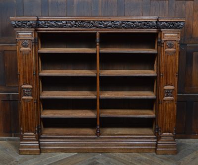 Victorian Oak Open Bookcase SAI3569 gothic revival Antique Bookcases 6