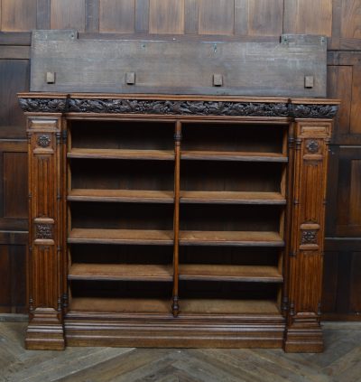 Victorian Oak Open Bookcase SAI3569 gothic revival Antique Bookcases 11