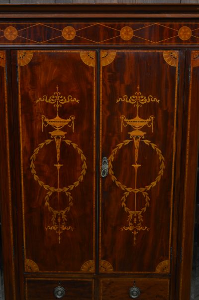 Edwardian Mahogany Wardrobe SAI3571 - Image 4