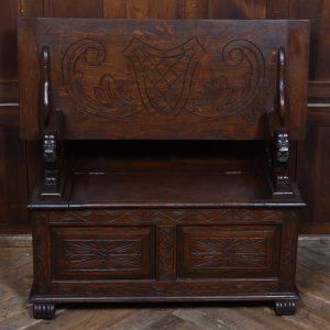 Edwardian Monk’s Bench/ Hall Seat/ Settle SAI3570 antique oak Antique Benches