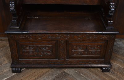 Edwardian Monk’s Bench/ Hall Seat/ Settle SAI3570 antique oak Antique Benches 7