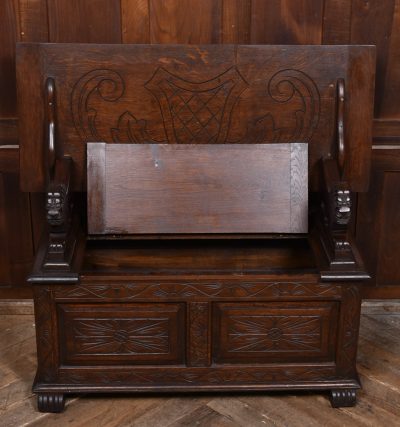 Edwardian Monk’s Bench/ Hall Seat/ Settle SAI3570 antique oak Antique Benches 8