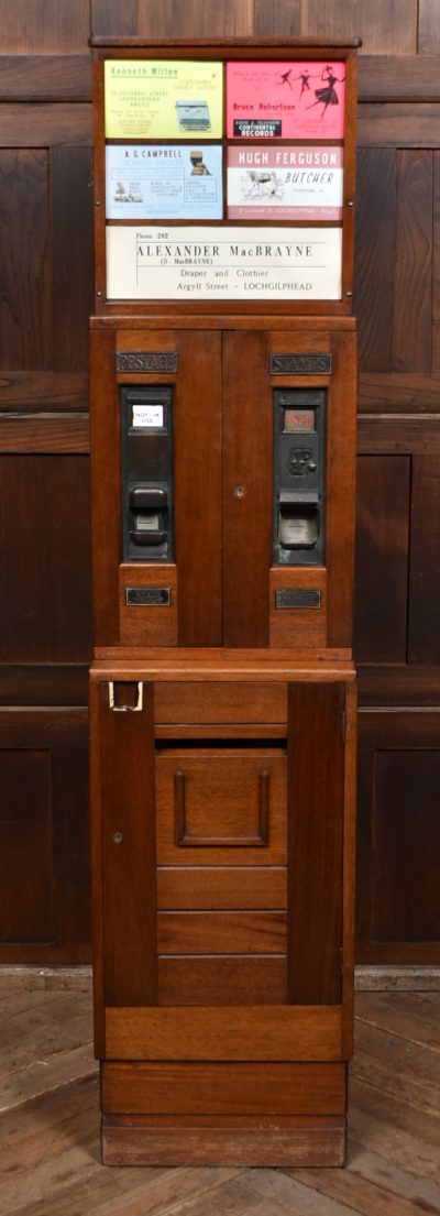 Vintage Mahogany Post Box And Stamp Vending Machine SAI3584 post box Miscellaneous 3