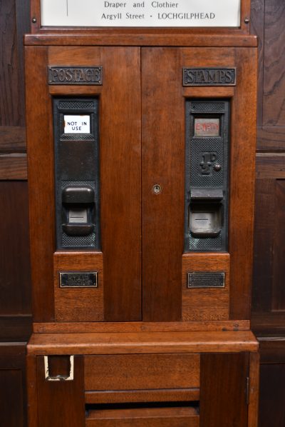 Vintage Mahogany Post Box And Stamp Vending Machine SAI3584 post box Miscellaneous 7