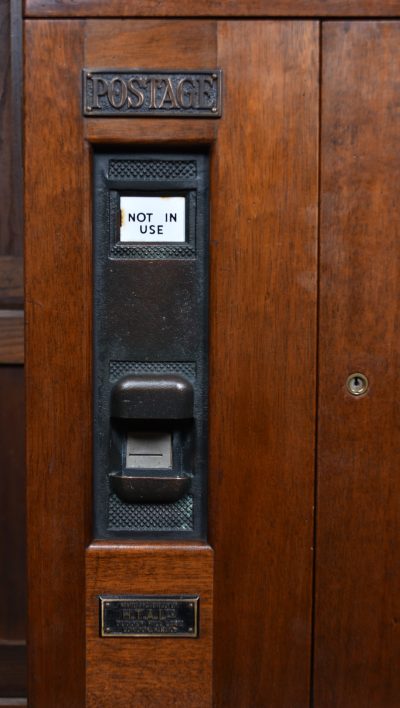 Vintage Mahogany Post Box And Stamp Vending Machine SAI3584 post box Miscellaneous 13