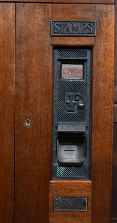 Vintage Mahogany Post Box And Stamp Vending Machine SAI3584 post box Miscellaneous 14