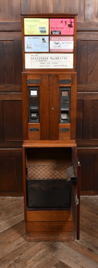 Vintage Mahogany Post Box And Stamp Vending Machine SAI3584 post box Miscellaneous 16