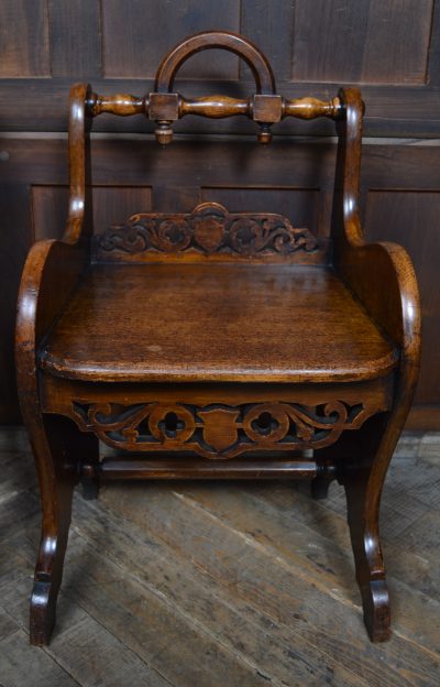 Pair Of Victorian Oak Hall Chairs SAI3554 Victorian chairs Antique Chairs 5