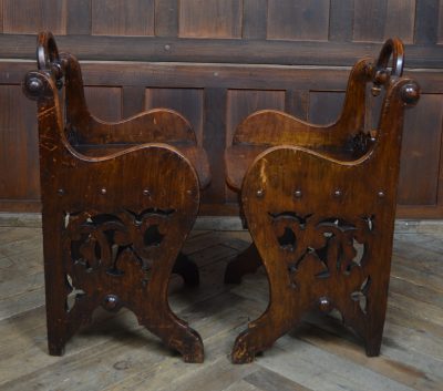 Pair Of Victorian Oak Hall Chairs SAI3554 Victorian chairs Antique Chairs 19