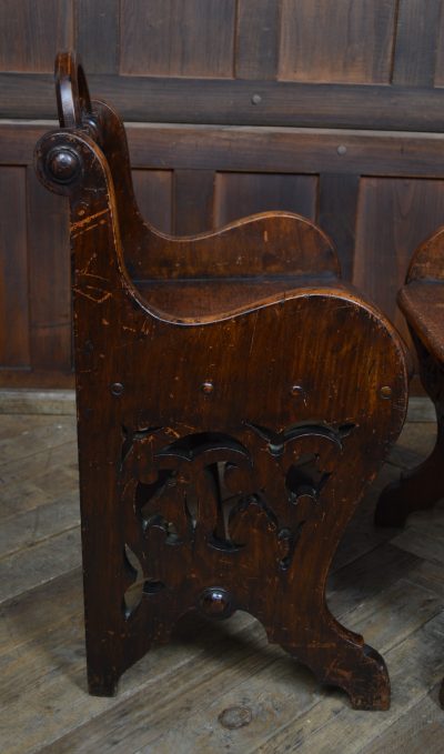 Pair Of Victorian Oak Hall Chairs SAI3554 Victorian chairs Antique Chairs 21