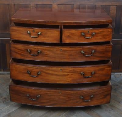 Georgian Mahogany Bow Front Chest Of Drawers SAI3227 - Image 12