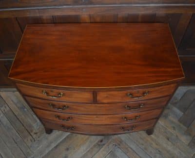 Georgian Mahogany Bow Front Chest Of Drawers SAI3227 - Image 11